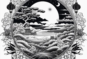 under boob  moon and lace tattoo idea