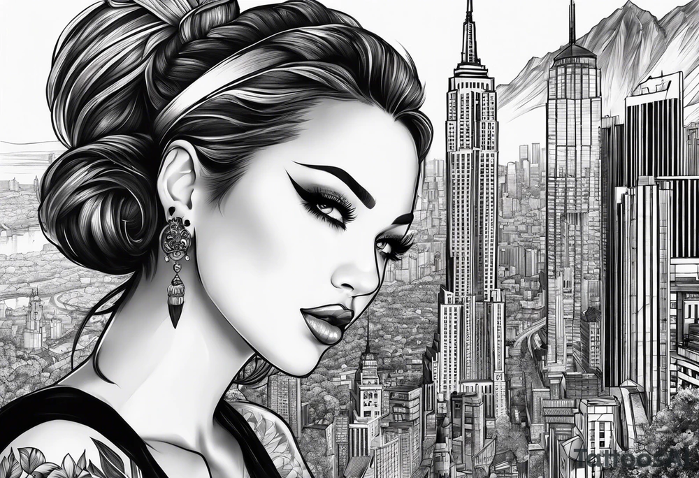 Skyline Black and white more aggressive tattoo idea