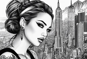 Skyline Black and white more aggressive tattoo idea