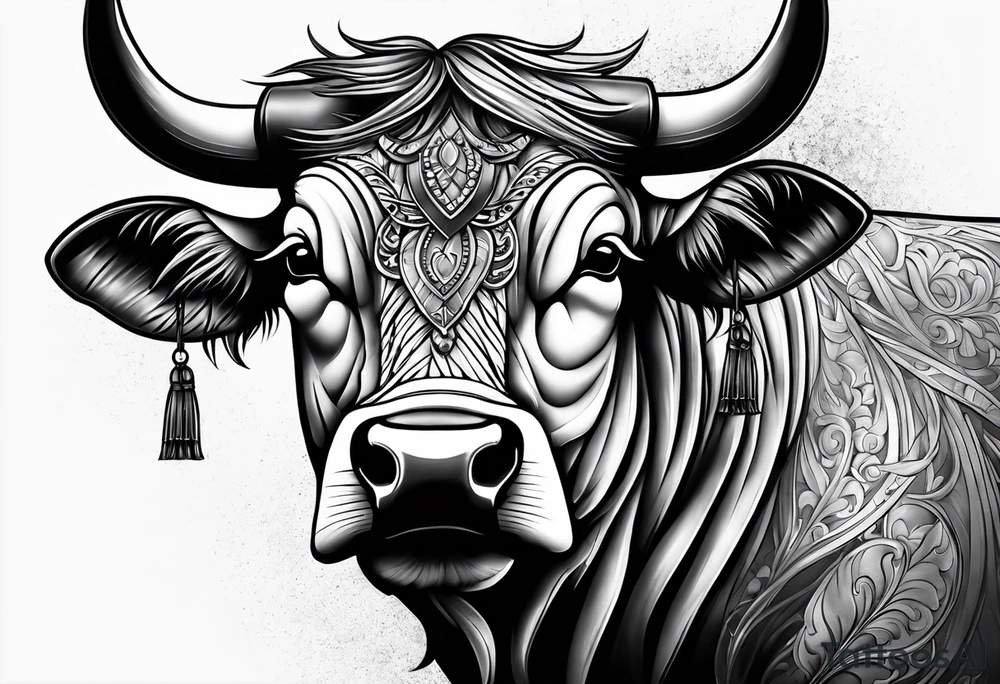 half bull tattoo idea