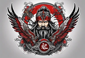 the seven virtues of bushido with Double headed Albanian eagle on his shoulder tattoo idea