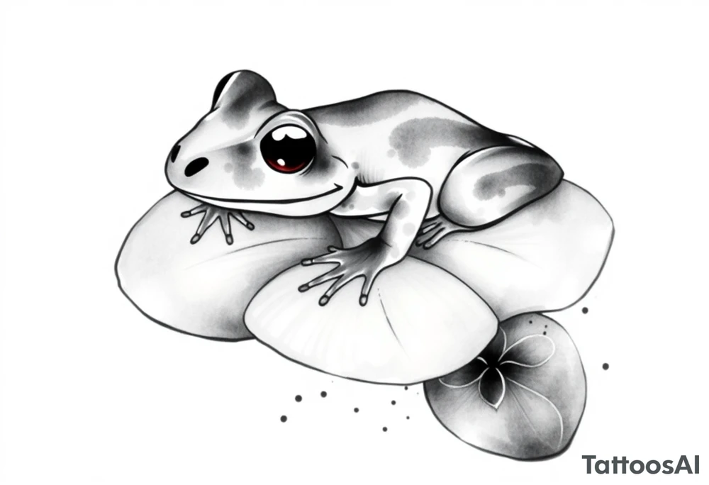 Frog on a lilly pad tattoo idea
