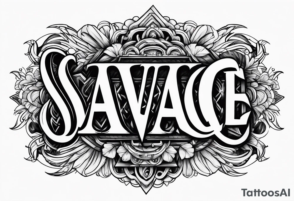 savage lettering tattoo idea