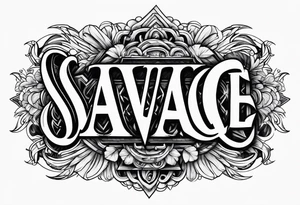 savage lettering tattoo idea