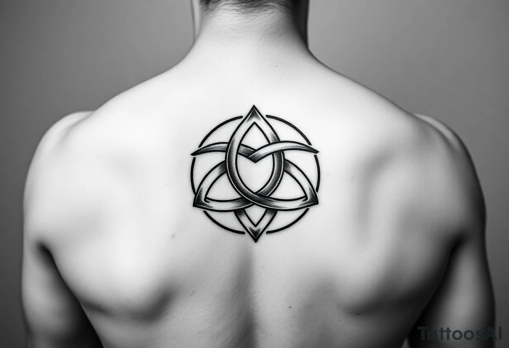 simple unqiue trinity knot for placement on the inner upper arm tattoo idea
