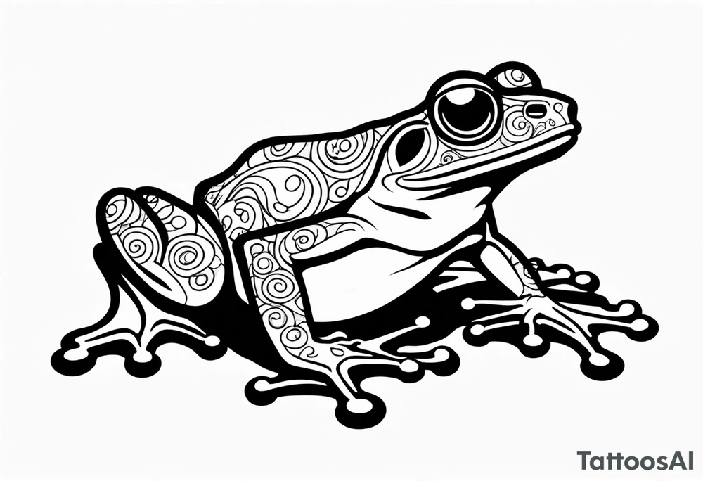 a psychedelic frog tattoo idea