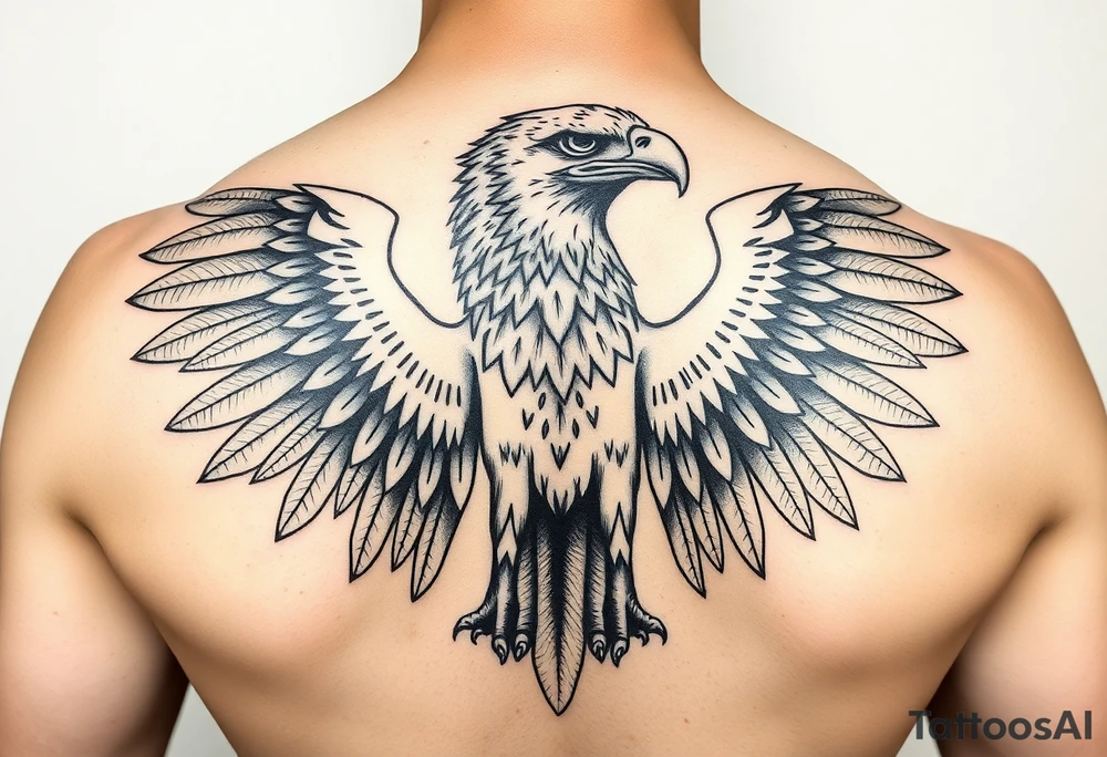 Powerful ancient Iroquois tribal HAWK, tattoo idea