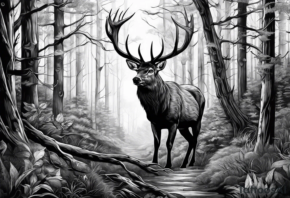 Living forest transitioning to a dead forest tattoo idea Living forest transitioning to a dead forest tattoo idea