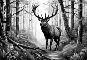 Living forest transitioning to a dead forest tattoo idea