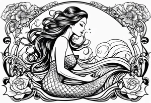A beautiful and singing mermaid tattoo idea