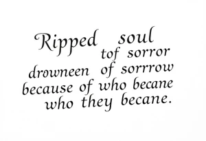 Ripped soul drowned in sorrow because of who they became tattoo idea