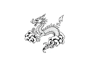 dragon in clouds tattoo idea