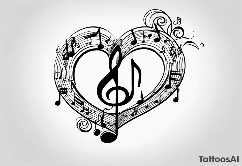 Simple, musical notes, in the shape of l and r tattoo idea