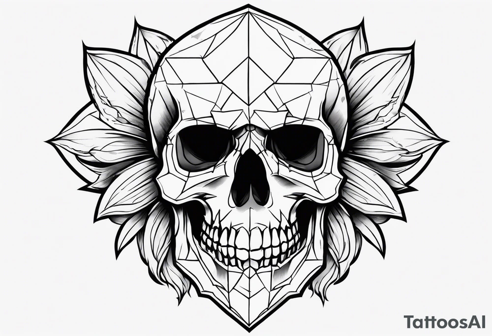 Small skull outline flash sheet tattoo idea