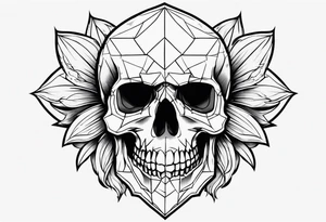 Small skull outline flash sheet tattoo idea