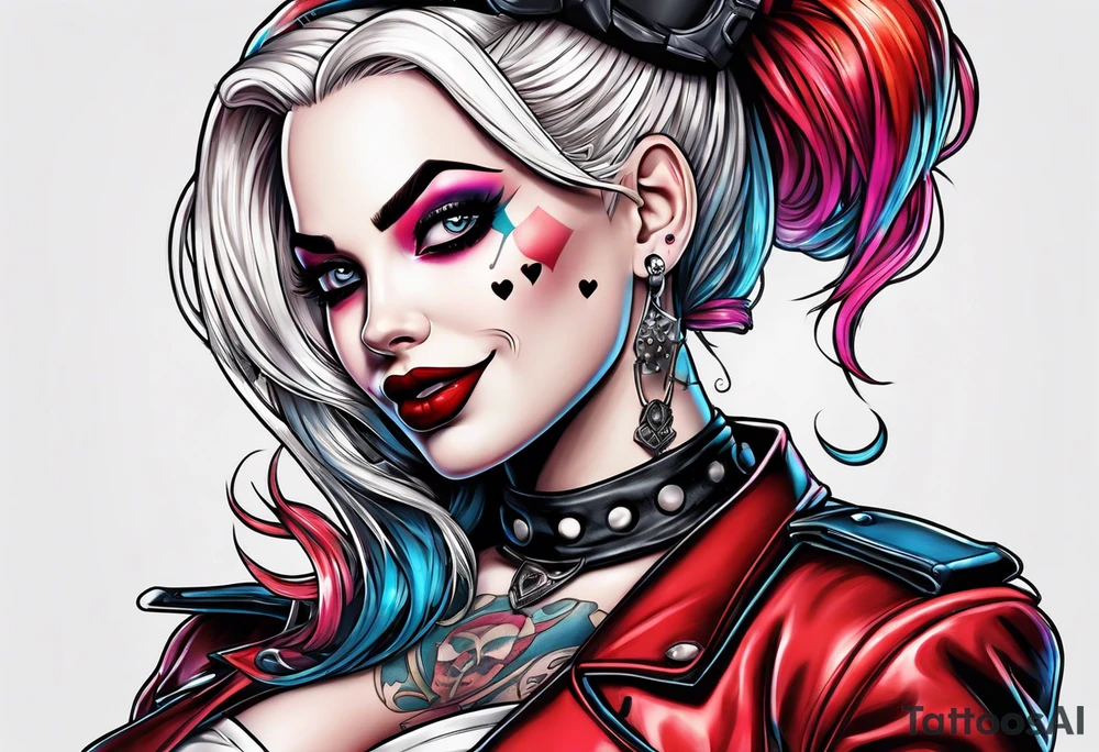Pinup Harley Quinn tattoo idea