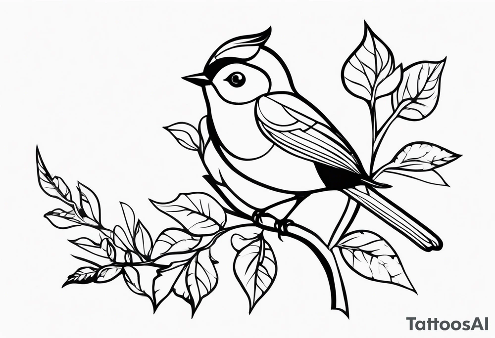 Bird oak tattoo idea