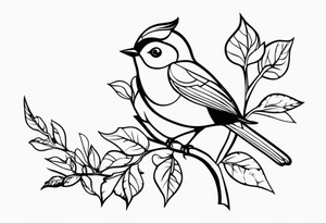 Bird oak tattoo idea