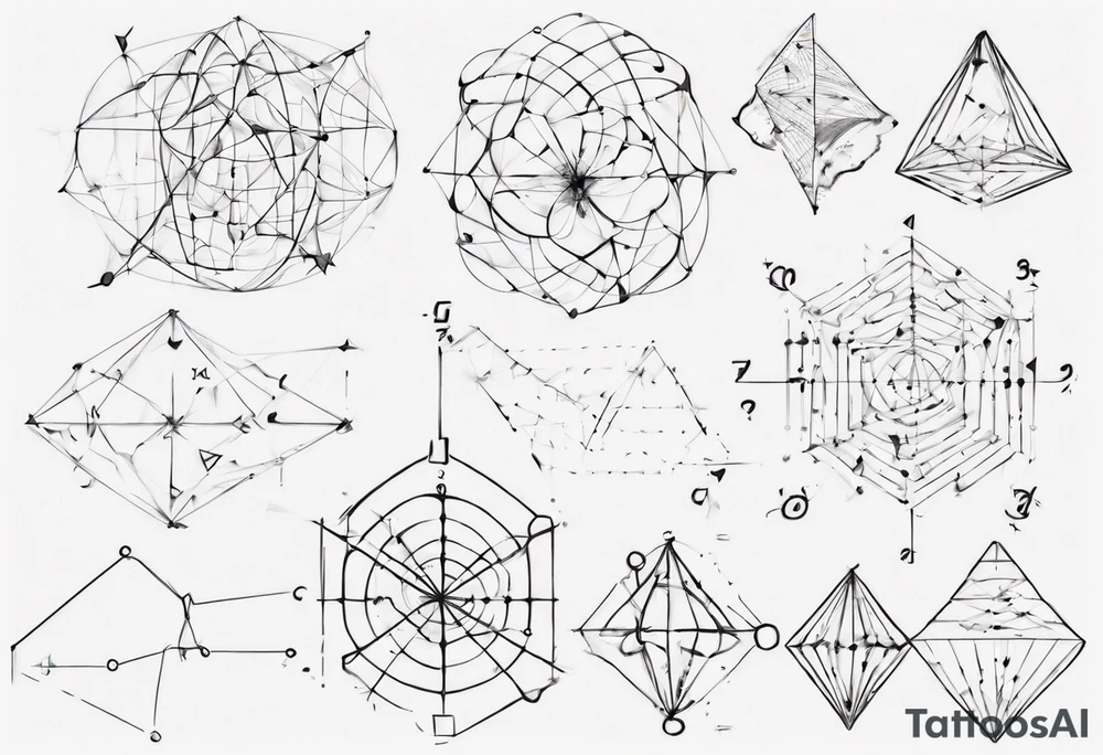 The mathematical friendship graph from graph theory that is cute, with vertices and edges tattoo idea