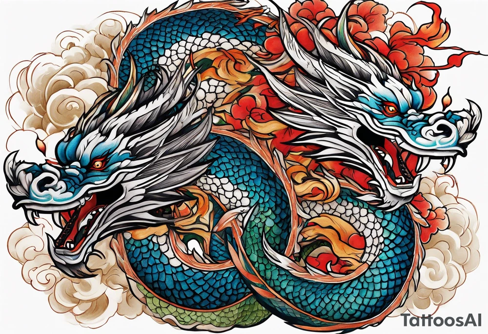 roaring dragons tattoo idea