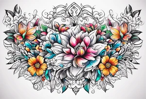 ornaments of flowers

chest piece tattoo idea
