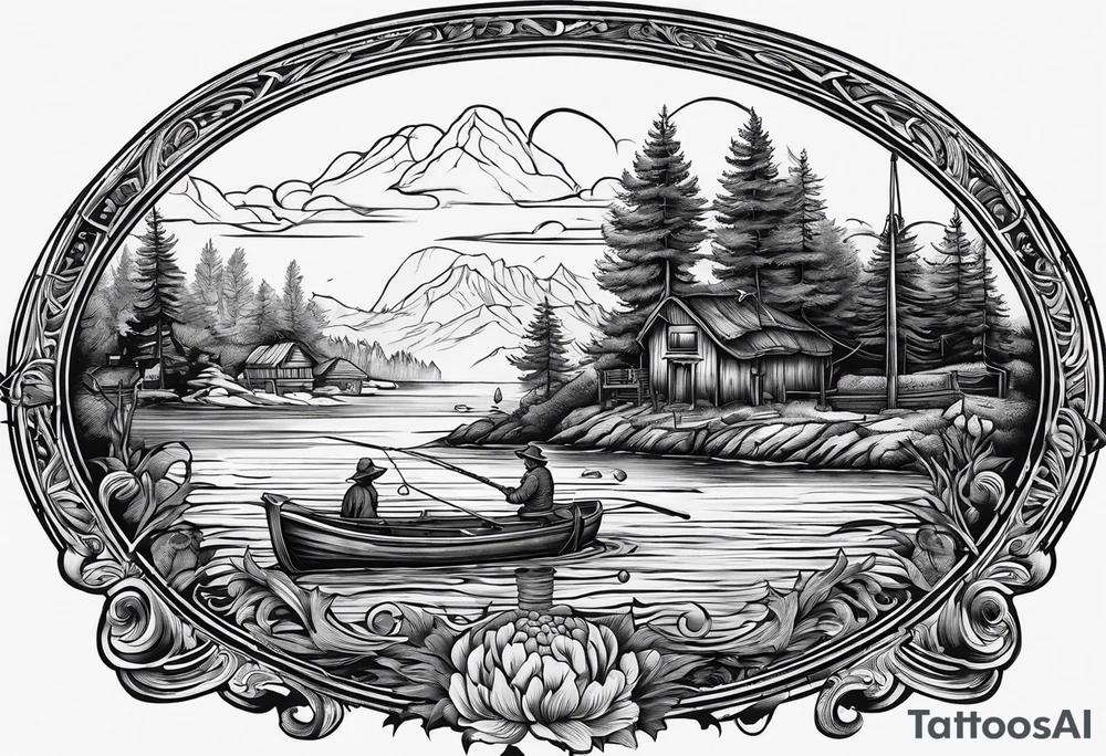 fisherman woodcut tattoo idea