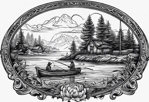 fisherman woodcut tattoo idea