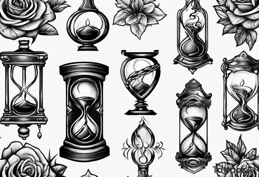 tattoo of roots wrapped around a hour glass tattoo idea