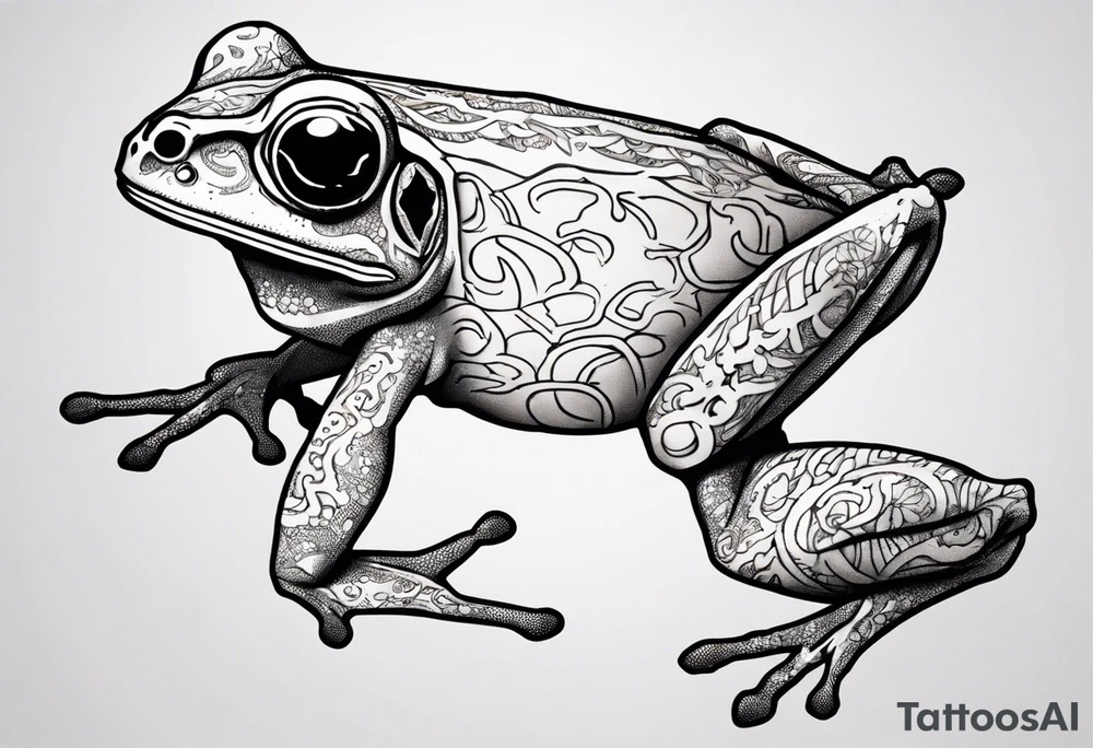cybersigilism common coqui sitting on flor de maga tattoo idea