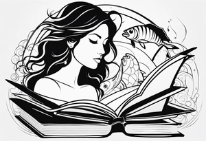 Books, Pisces, femmine tattoo idea