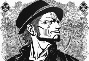 Shanks from the one piece anime tattoo idea