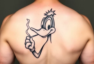 Older Daffy duck smoking tattoo idea