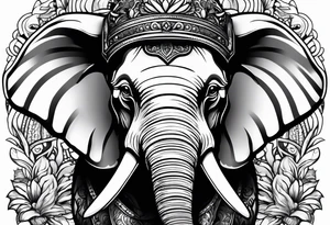 Elephant wearing a helmet tattoo idea