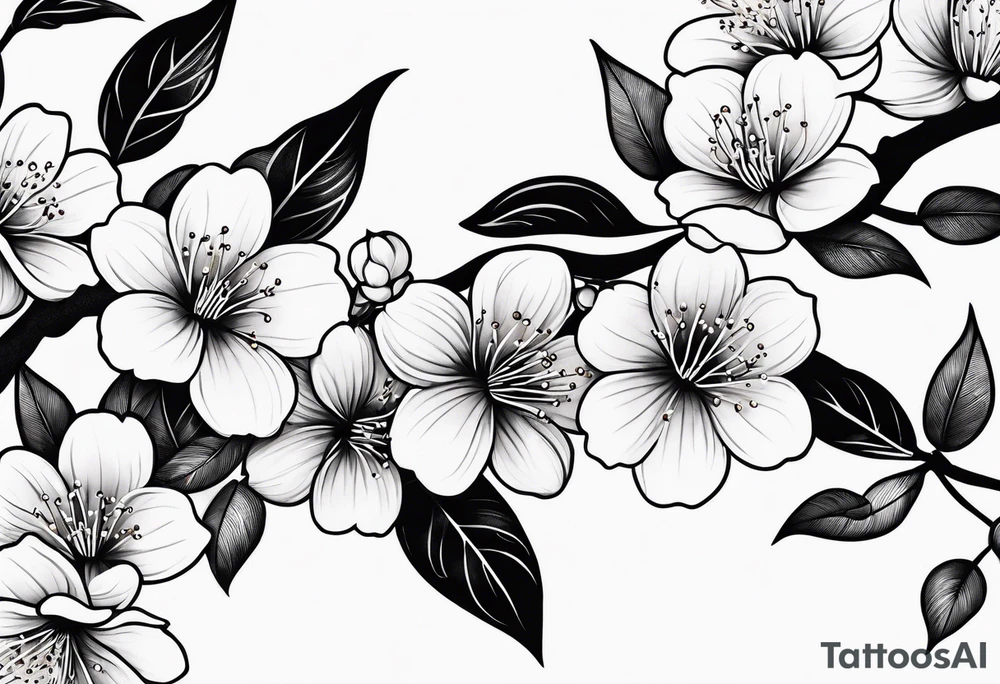 Cherry blossom leaves tattoo idea