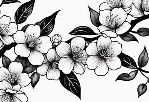 Cherry blossom leaves tattoo idea