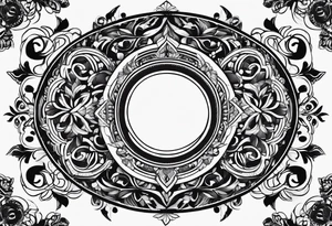 simple Round boarder completely empty inside the boarder tattoo idea
