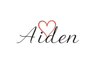 The name Aiden with a love heart tattoo idea