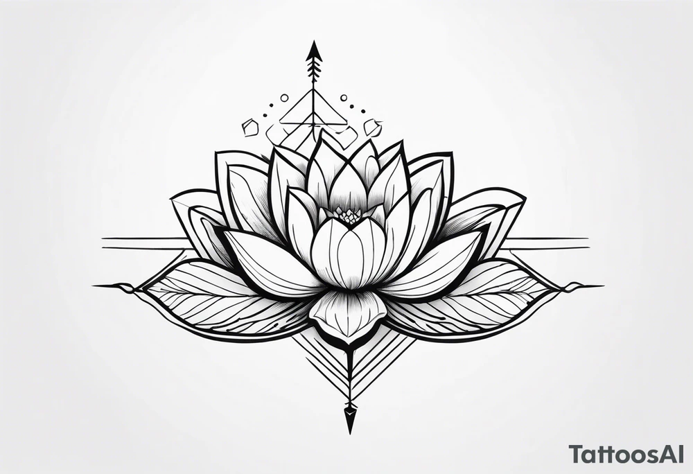 Arrow with a lotus blooming tattoo idea