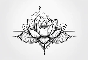 Arrow with a lotus blooming tattoo idea