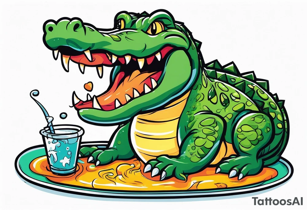 Alligator eating a human tattoo idea