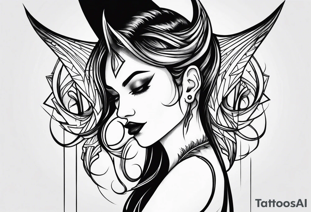 a devil whispering in my ear tattoo idea