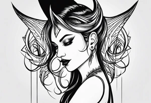 a devil whispering in my ear tattoo idea