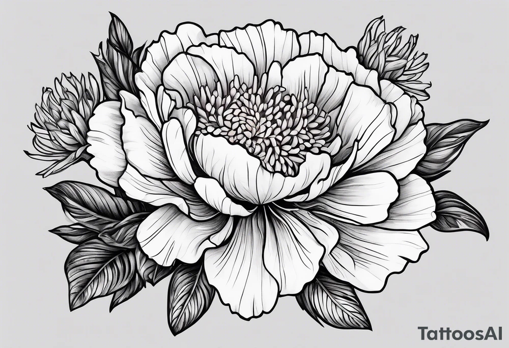 Carnation aster and violet blossom flat lay bouquet tattoo idea Carnation aster and violet blossom flat lay bouquet tattoo idea