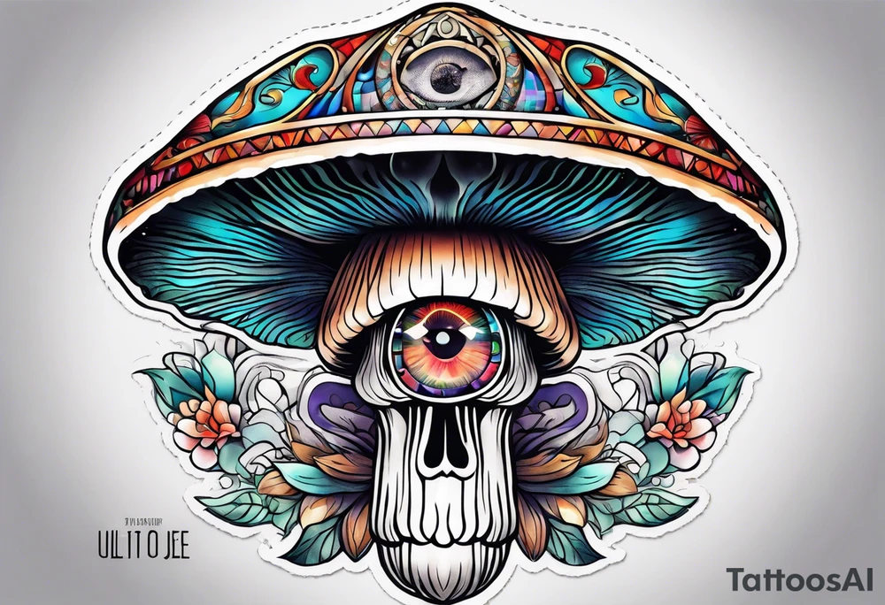 Third eye mushroom tattoo idea