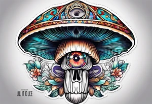 Third eye mushroom tattoo idea