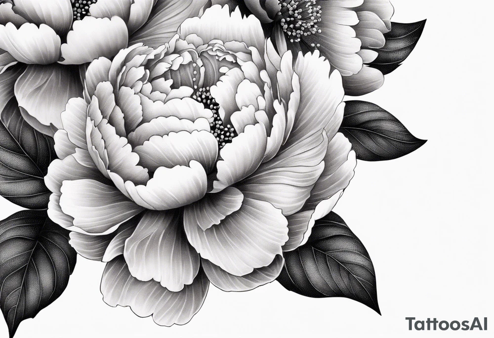 peony flowers tattoo idea