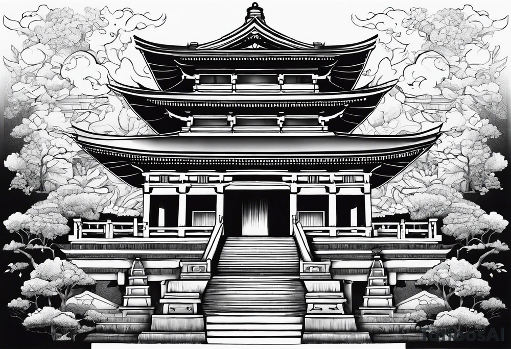 Roman temple tattoo idea