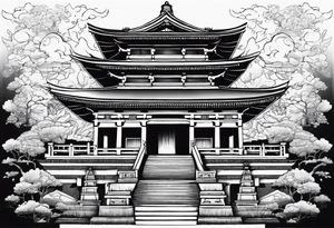 Roman temple tattoo idea