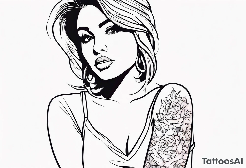 woman with big titts tattoo idea