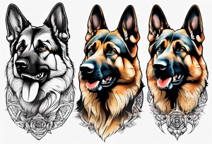 German shepherd profile tattoo idea